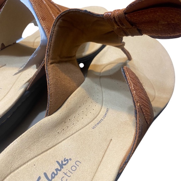 Clarks Laurieann Rae Women's Sandal Size 12W WIDE Tan Brown Comfy Causal Thong - Picture 8 of 11